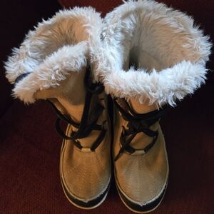 Sorel Tivoli II Lace Up Waterproof Boots Suede Tan Size 9